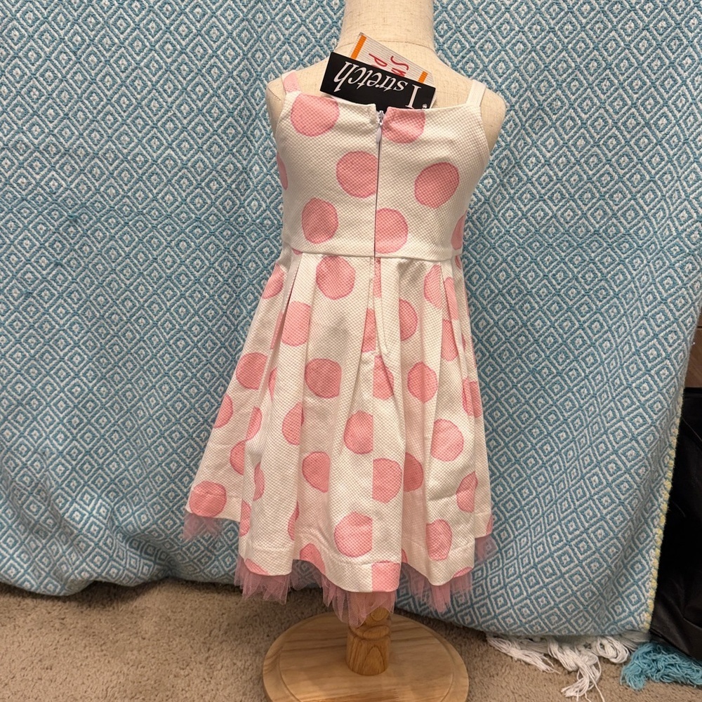 Pink Polka Dot Dress with Bow - Picture 3 of 6